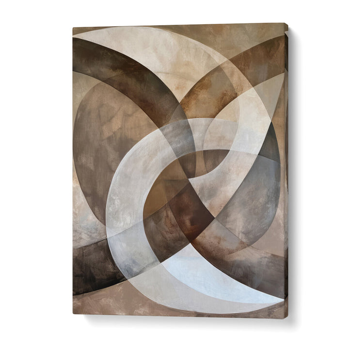 ABSTRACT ART BEIGE BROWN GEO ABSTRACT II , ABSTRACT PAINTINGS