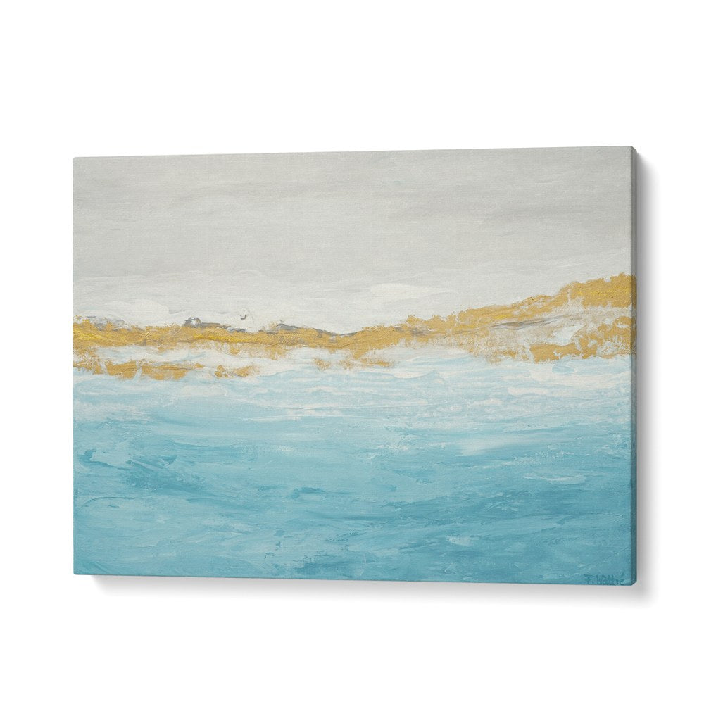 ABSTRACT BLUE GOLD SEASCAPE
