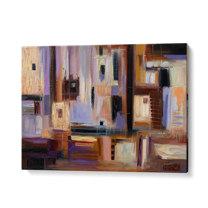 ABSTRACT CITY , MODERN IMPRESSIONISM PAINTINGS