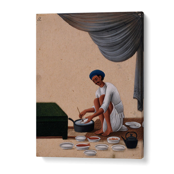 A MAN WASHING DISHES