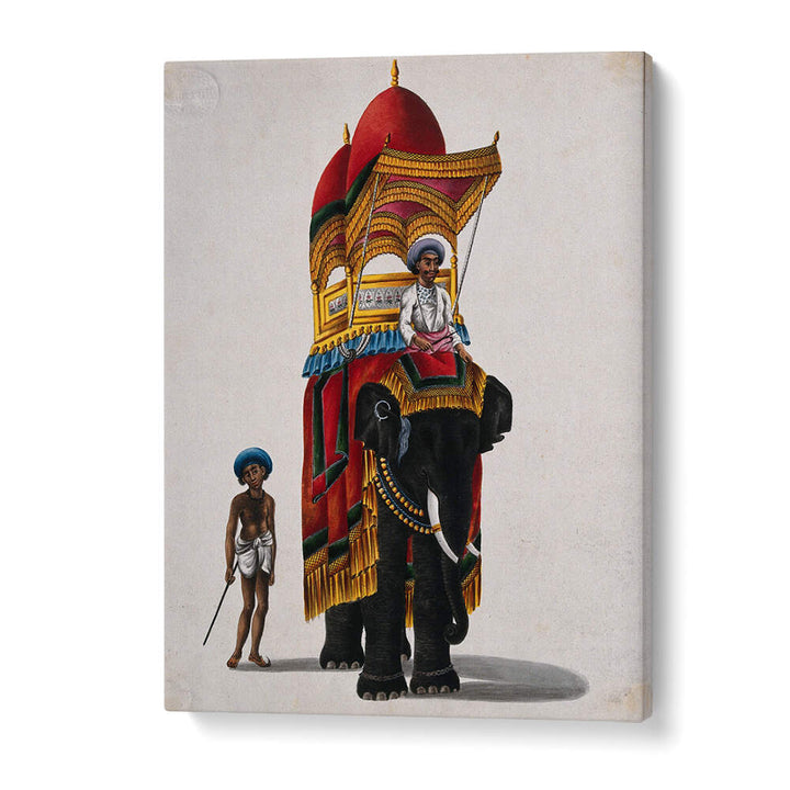 AN ELEPHANT CARRYING A HOWDAH