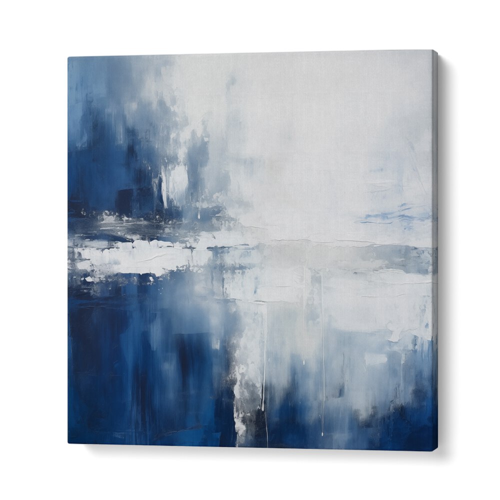AQUA DREAMSCAPE, ABSTRACT PAINTINGS showcase serene blues and grays, perfect for modern home decor.
