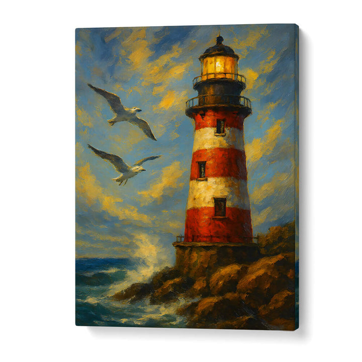 BEACON OF THE RED TOWER , EXPRESSIONISM PAINTINGS