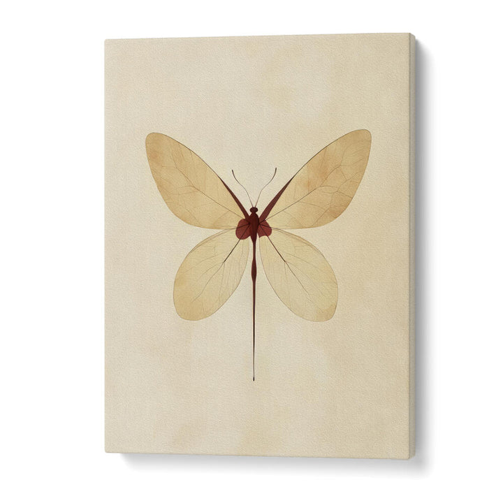 BEIGE BUTTERFLY WALL ART , FLORAL FLOWER PAINTINGS