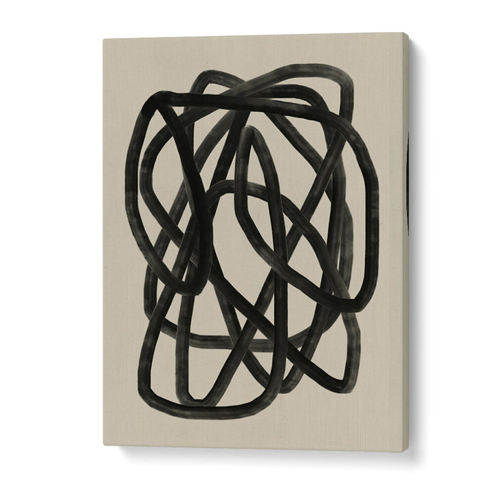 BLACK BEIGE CANVAS , LINE ART PAINTINGS