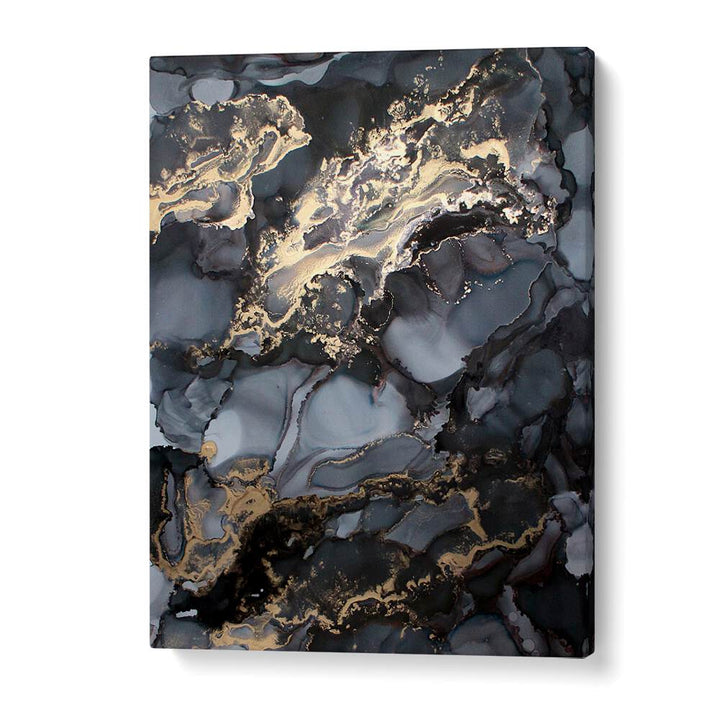 Elegant BLACK STORM, ABSTRACT PAINTINGS featuring dark hues and gold accents for a dramatic touch to any space.