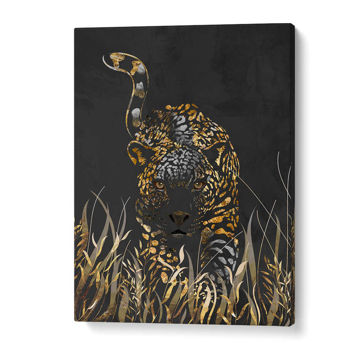 BLACK GOLD JAGUAR , ANIMAL PAINTINGS