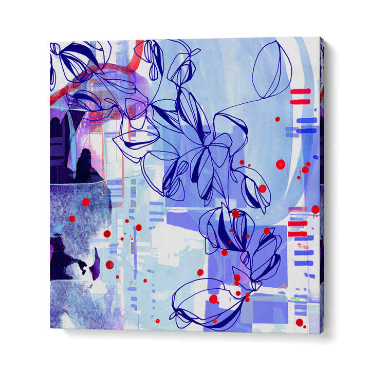 BLUE FLORAL ELEGANCE , ORGANIC FORMS