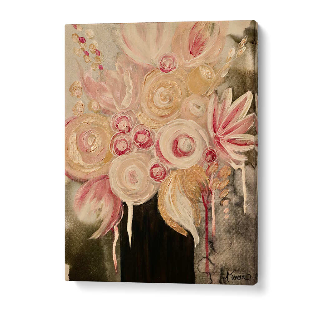 Blush Floral Flower Paintings showcase elegant blooms with soft hues, perfect for enhancing any room's decor.