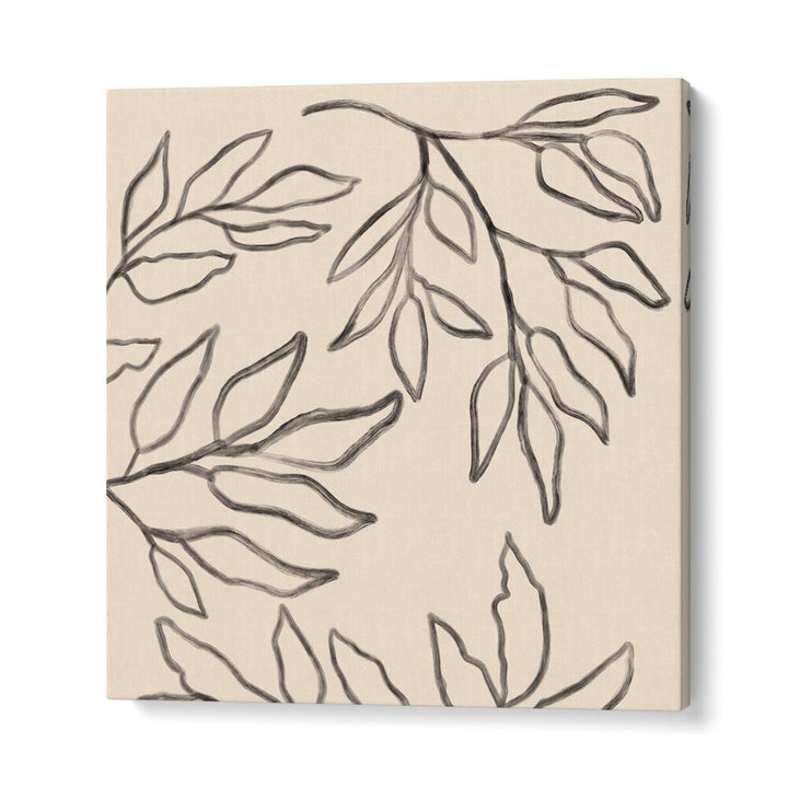 Stylish BOTANICAL ABSTRACT IV, FLORAL FLOWER PAINTINGS featuring elegant leaf designs for a serene living space.