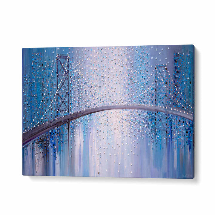 BRIDGE IN THE MIST , MODERN IMPRESSIONISM PAINTINGS