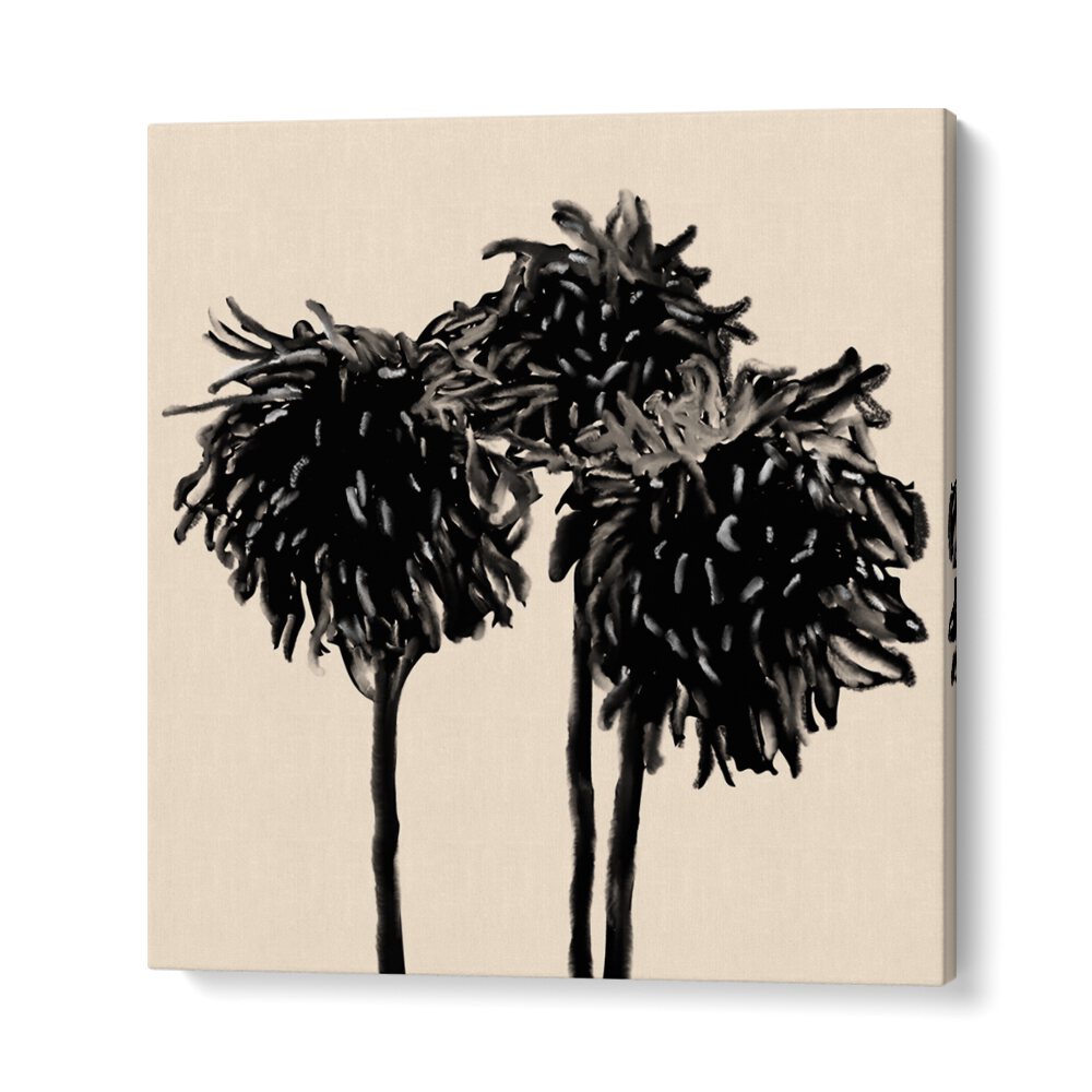 Chrysanthemum Noir, floral flower paintings featuring elegant black blooms, perfect for any modern space decor.