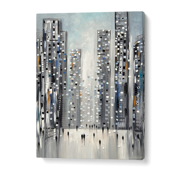 CITY REFLECTIONS , MODERN IMPRESSIONISM PAINTINGS