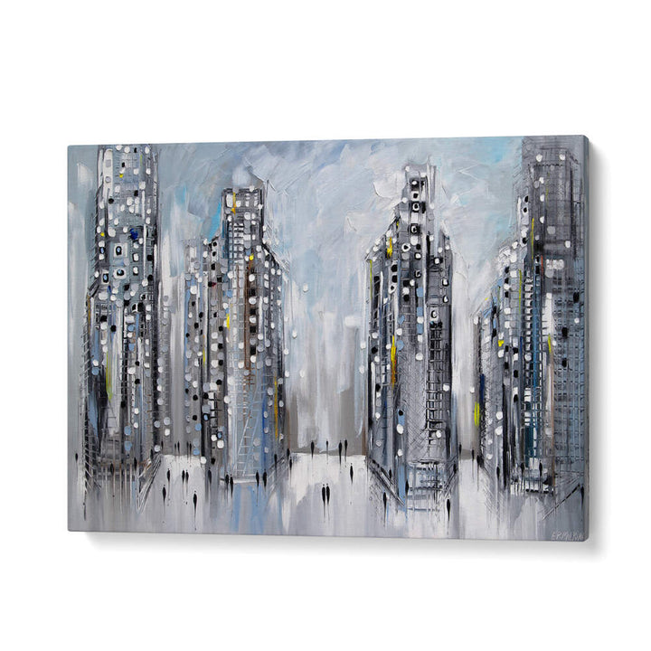 CITY STREET SCENE , MODERN IMPRESSIONISM PAINTINGS