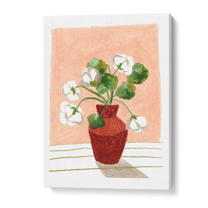 CLAY VASE I , FLORAL FLOWER PAINTINGS