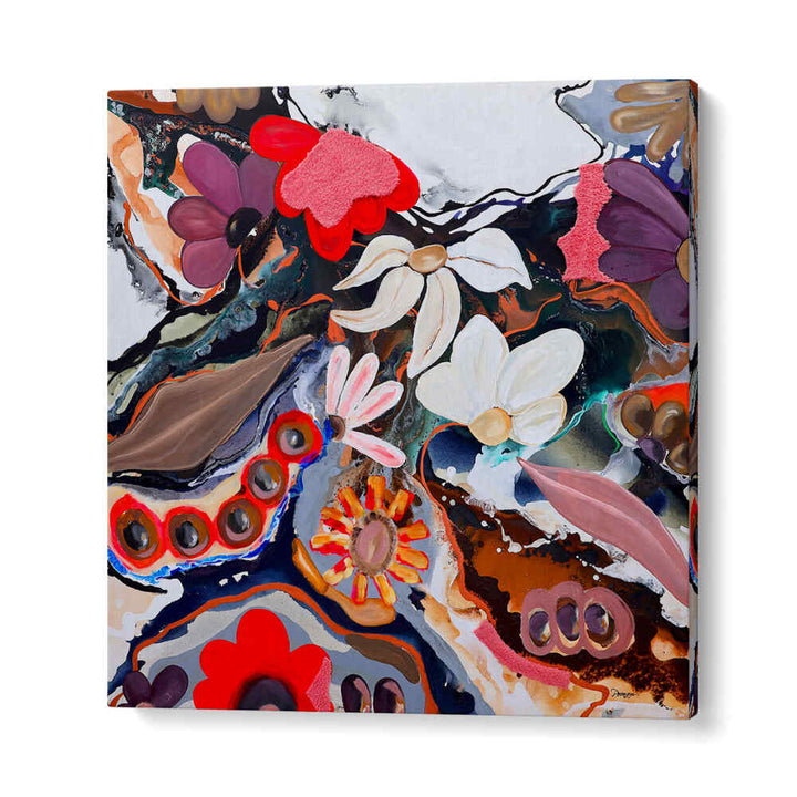 COLORFUL FLORAL WHIRLWIND , FLORAL FLOWER PAINTINGS