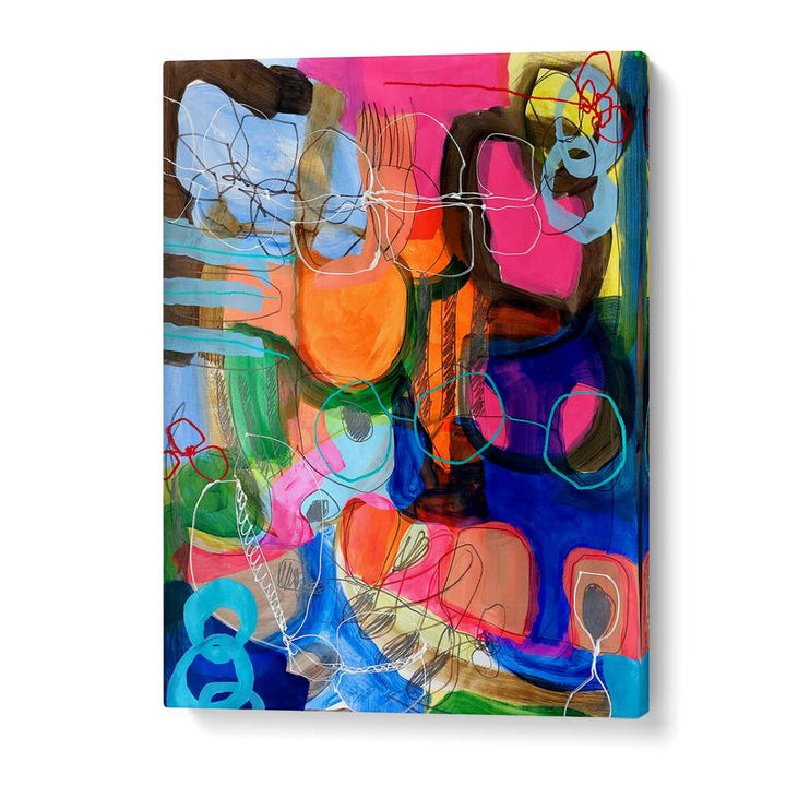 Bright and vivid, COMPOSITION FOR A SUNDAY MORNING II, ABSTRACT PAINTINGS enhances any modern space with artistic flair.