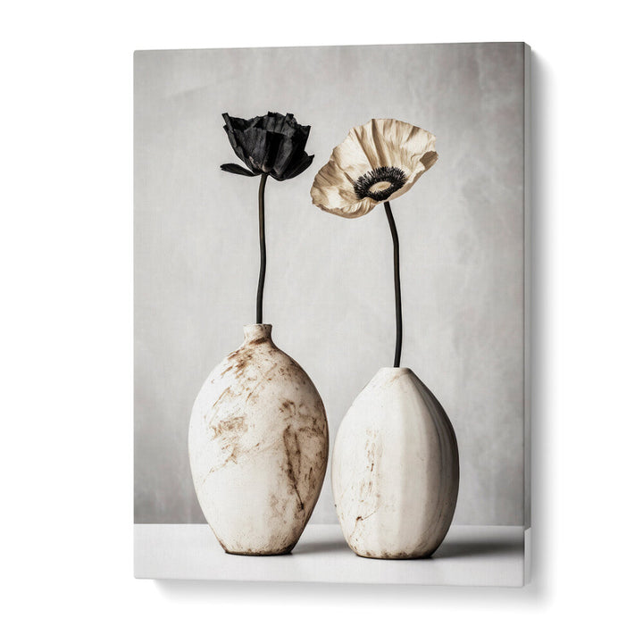 CONTRASTING BLOOMS , FLOWER VASES