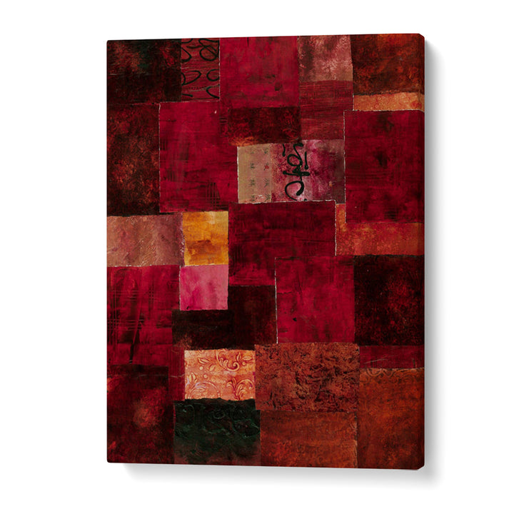 CRIMSON PATCHWORK ABSTRACT