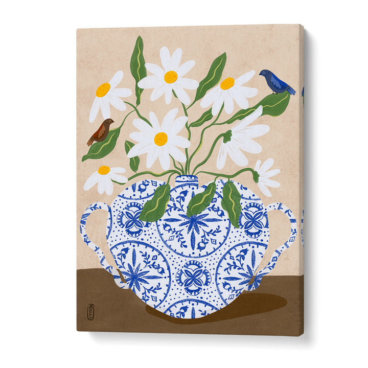 DAISIES IN BLUE TEAPOT