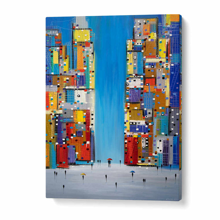 DAY IN THE CITY , MODERN IMPRESSIONISM PAINTINGS