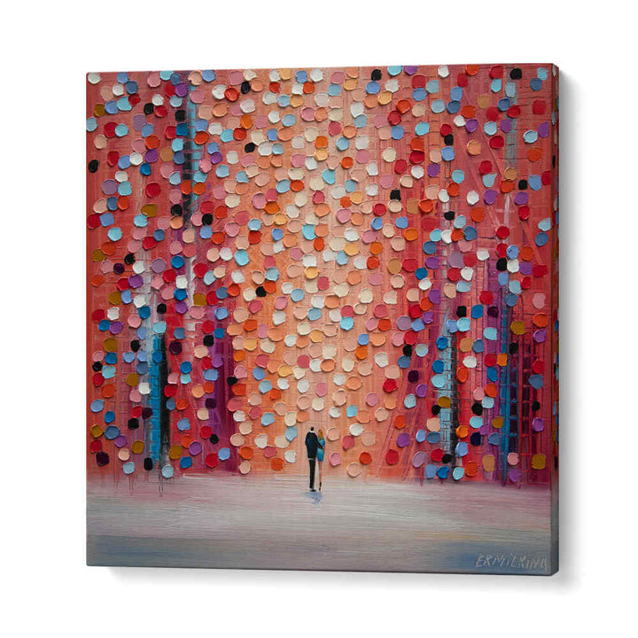 DREAM ON UNDER THE PINK RAIN , MODERN IMPRESSIONISM PAINTINGS