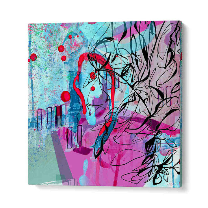 DYNAMIC BRUSHSTROKES AND FLORAL MOTIFS , ORGANIC FORMS