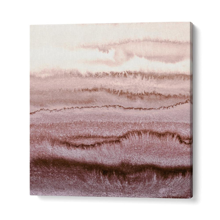 Abstract acrylic painting featuring earthy waves with serene landscape, perfect for enhancing your space's ambiance.