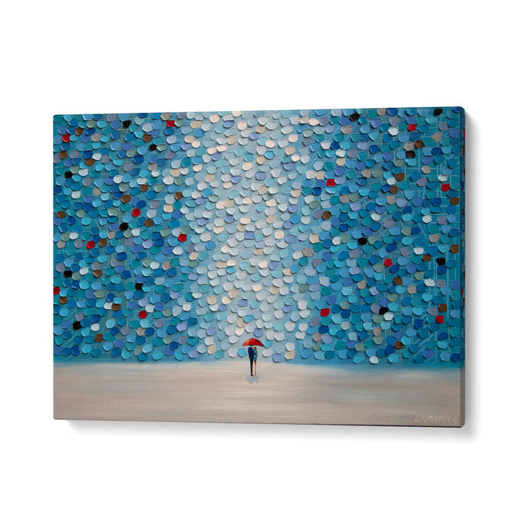 EAST SIDE STORY ON A RAINY DAY , MODERN IMPRESSIONISM PAINTINGS