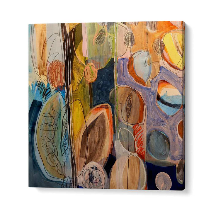 Vibrant colors and fluid strokes characterize ELEMENTS ORGANISEES IV, a stunning abstract painting perfect for any space.