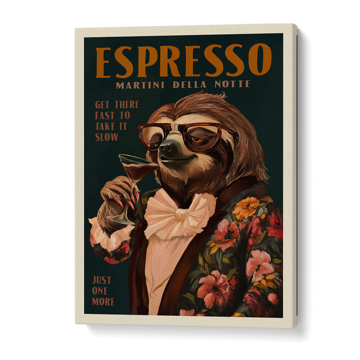 ESPRESSO MARTINI DRINKING SLOTH , BAR & CAFE ART