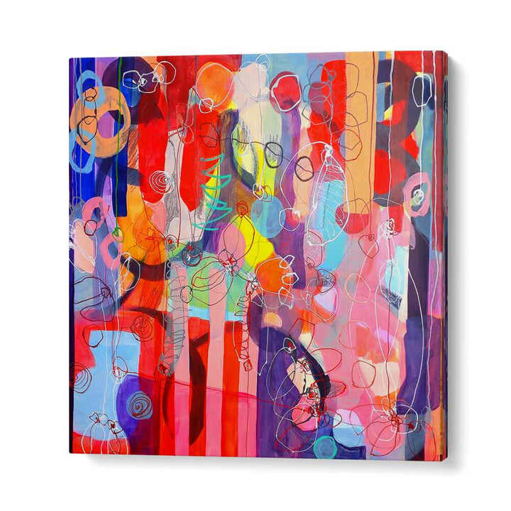 Vibrant FALLING RISING, ABSTRACT PAINTINGS showcase bold colors and unique expressions, perfect for modern home decor.