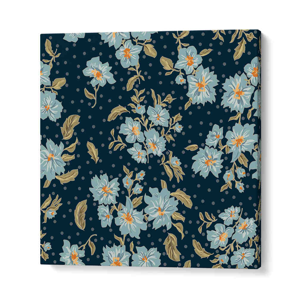 Floral Heritage V, Pattern Art Prints feature elegant blooms on a deep backdrop, perfect for stylish home decor.