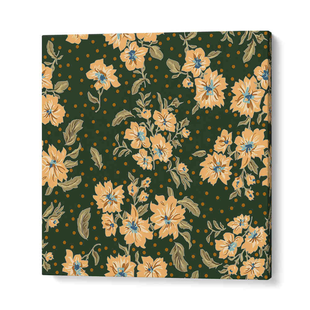 Transform your space with FLORAL HERITAGE VI, PATTERN ART PRINTS featuring vibrant floral designs on a dark background.