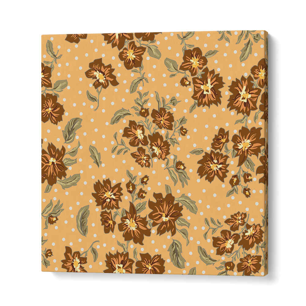 Bright floral pattern in warm tones from the FLORAL HERITAGE I, PATTERN ART PRINTS collection, perfect for modern decor.