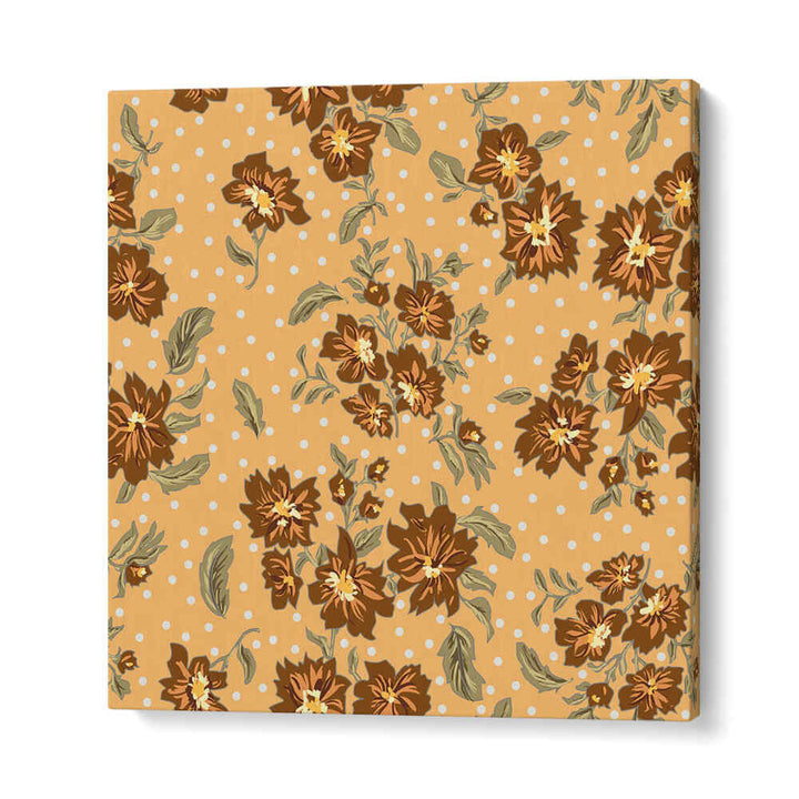 Bright floral pattern in warm tones from the FLORAL HERITAGE I, PATTERN ART PRINTS collection, perfect for modern decor.