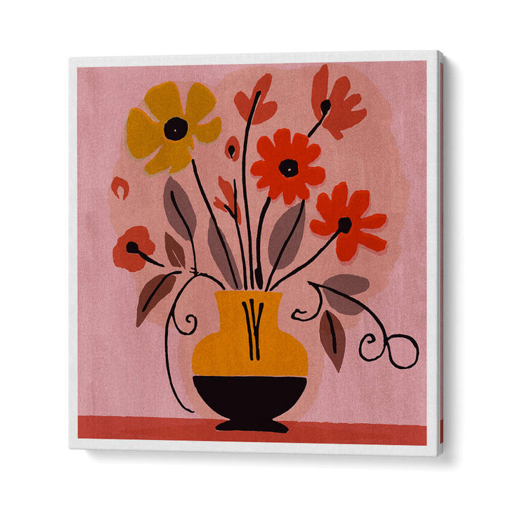 GOLDEN BOUQUET IN BLOOM , FLORAL FLOWER PAINTINGS