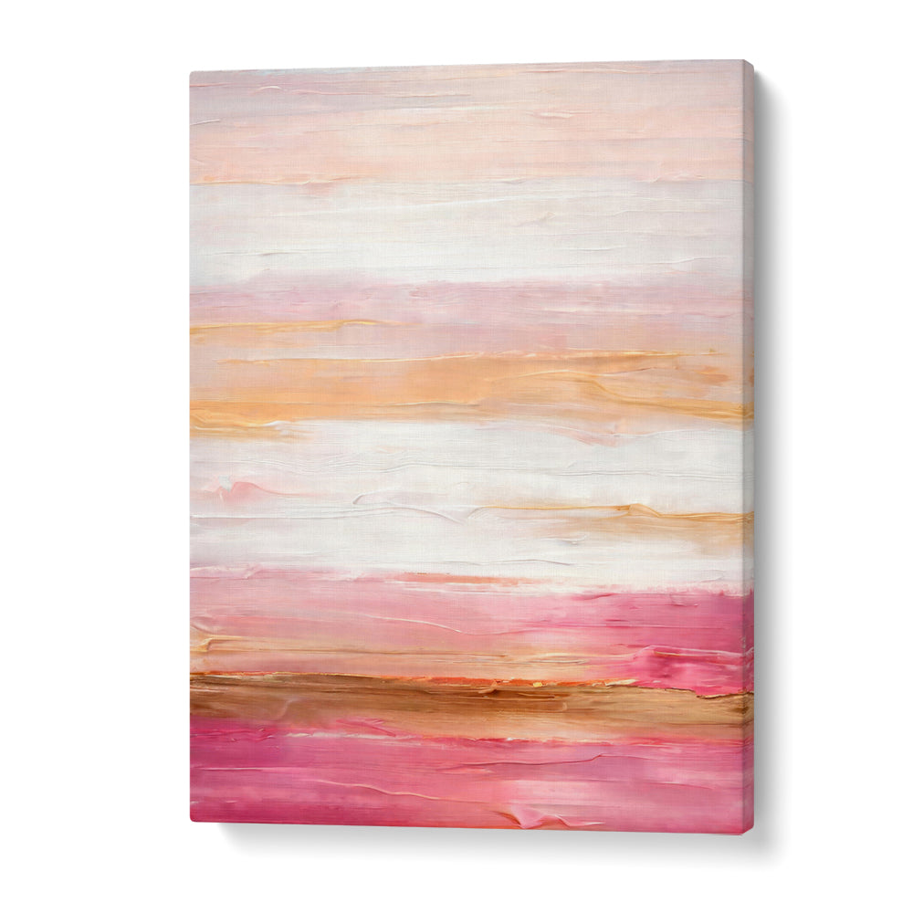 GOLDEN DAWN WAVES, ABSTRACT PAINTINGS feature calming hues, perfect for enhancing any home decor with elegance.