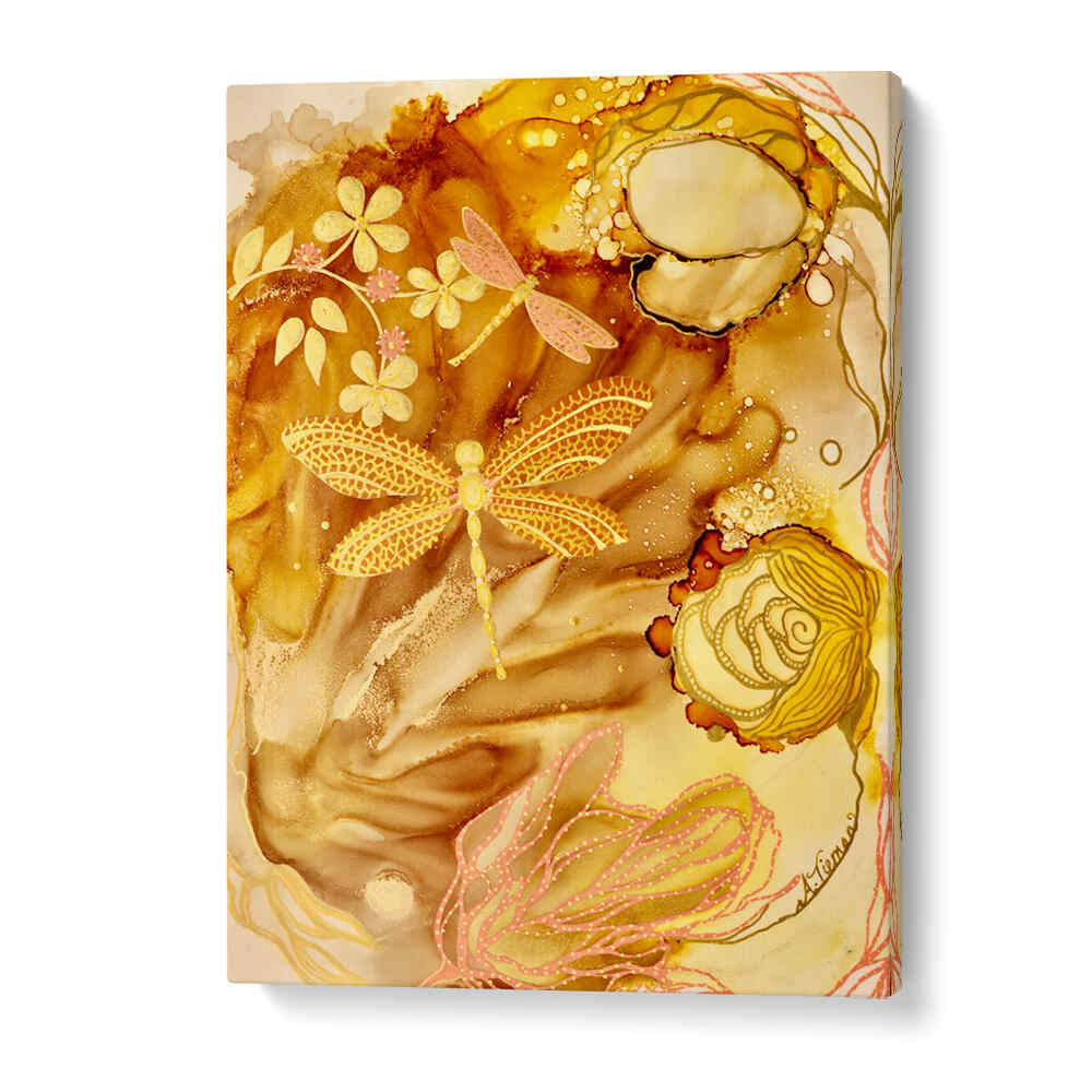 Vibrant GOLDEN DRAGONFLIES, KIDS ROOM PAINTINGS create a magical atmosphere for your child's room decor.