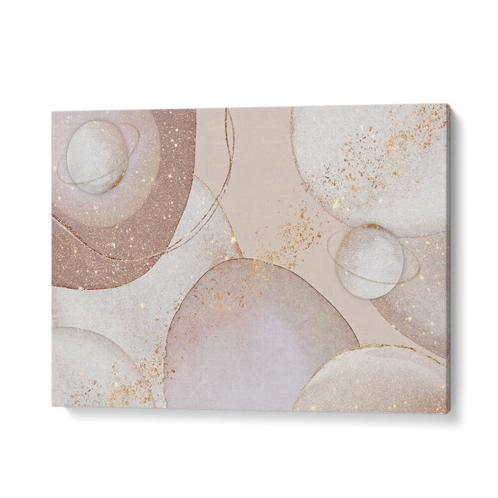 Elegant GOLDEN GALAXY, ABSTRACT PAINTINGS showcase soft colors and textures, perfect for enhancing modern home decor.