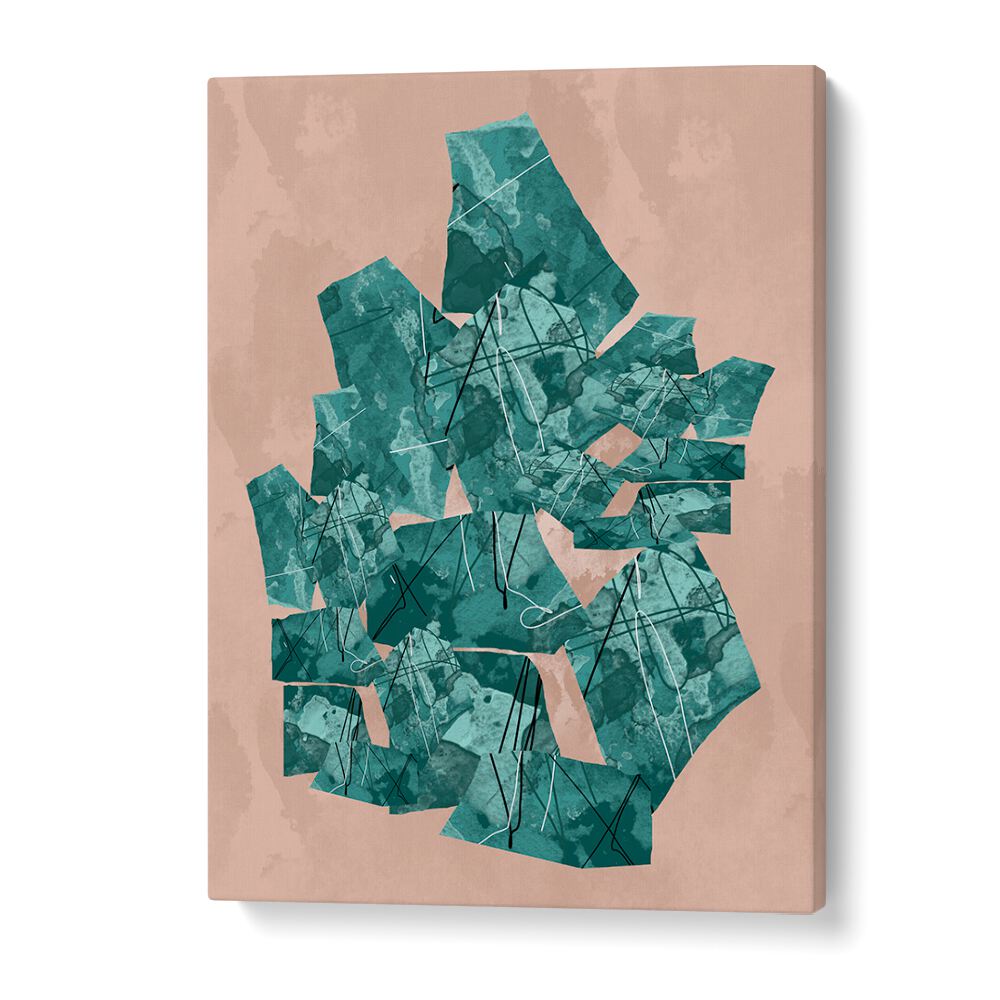 Stylish green geometric shapes art print, perfect for modern decor and enhancing any space's aesthetic.