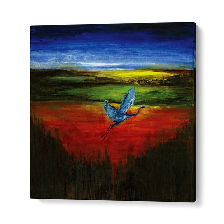 HERON SUN AND WATER , ANIMAL PAINTINGS