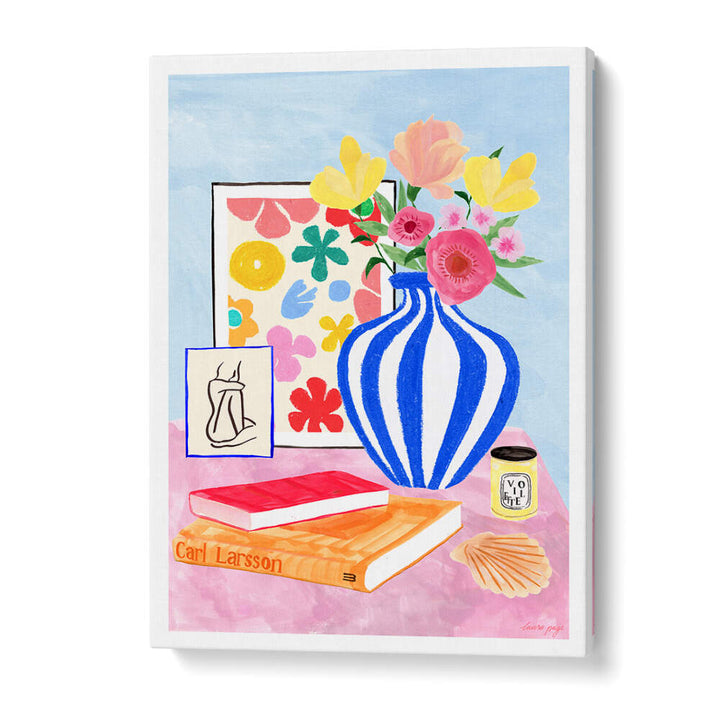 INTERIOR II , FLORAL FLOWER PAINTINGS