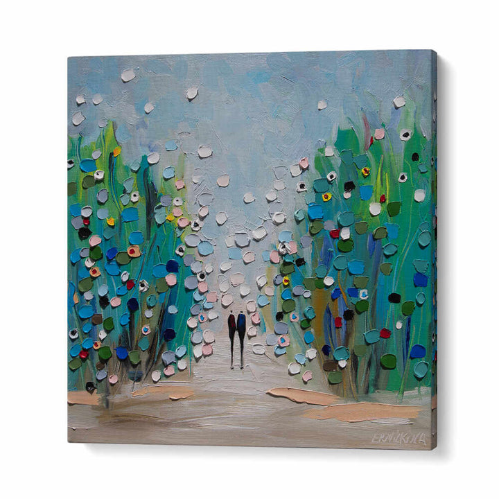 IN THE GARDEN , MODERN IMPRESSIONISM PAINTINGS