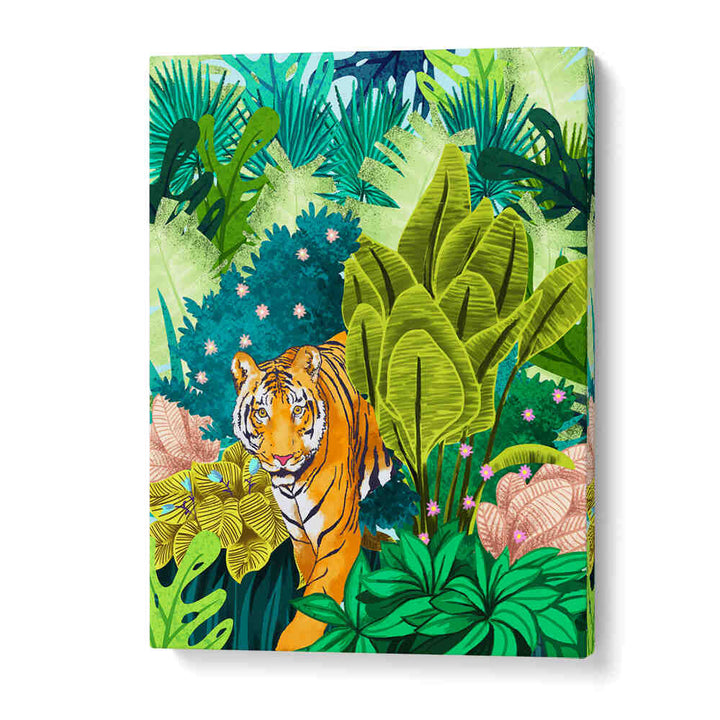 JUNGLE TIGER ART PRINT , ANIMAL PAINTINGS