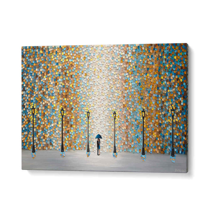 KISS UNDER THE GOLDEN RAIN , MODERN IMPRESSIONISM PAINTINGS