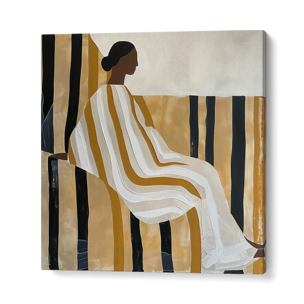 Elegant lady in stripes, showcasing unique artistry in LADY IN STRIPES, PORTRAITS from Gallery Wrap.