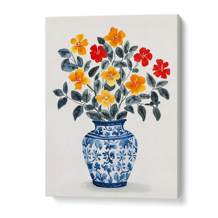 VIBRANT FLORAL VASE , FLORAL FLOWER PAINTINGS