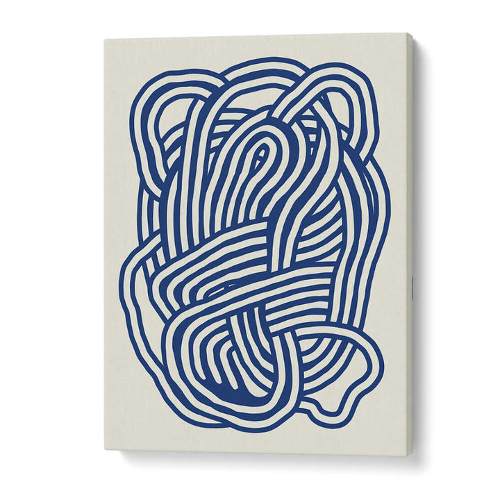 LINE ART ORGANIC SHAPE IN BLUE III , LINE ART PAINTINGS