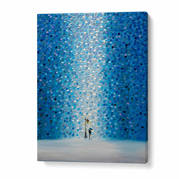 RAINY STREETLIGHT SONATA , MODERN IMPRESSIONISM PAINTINGS